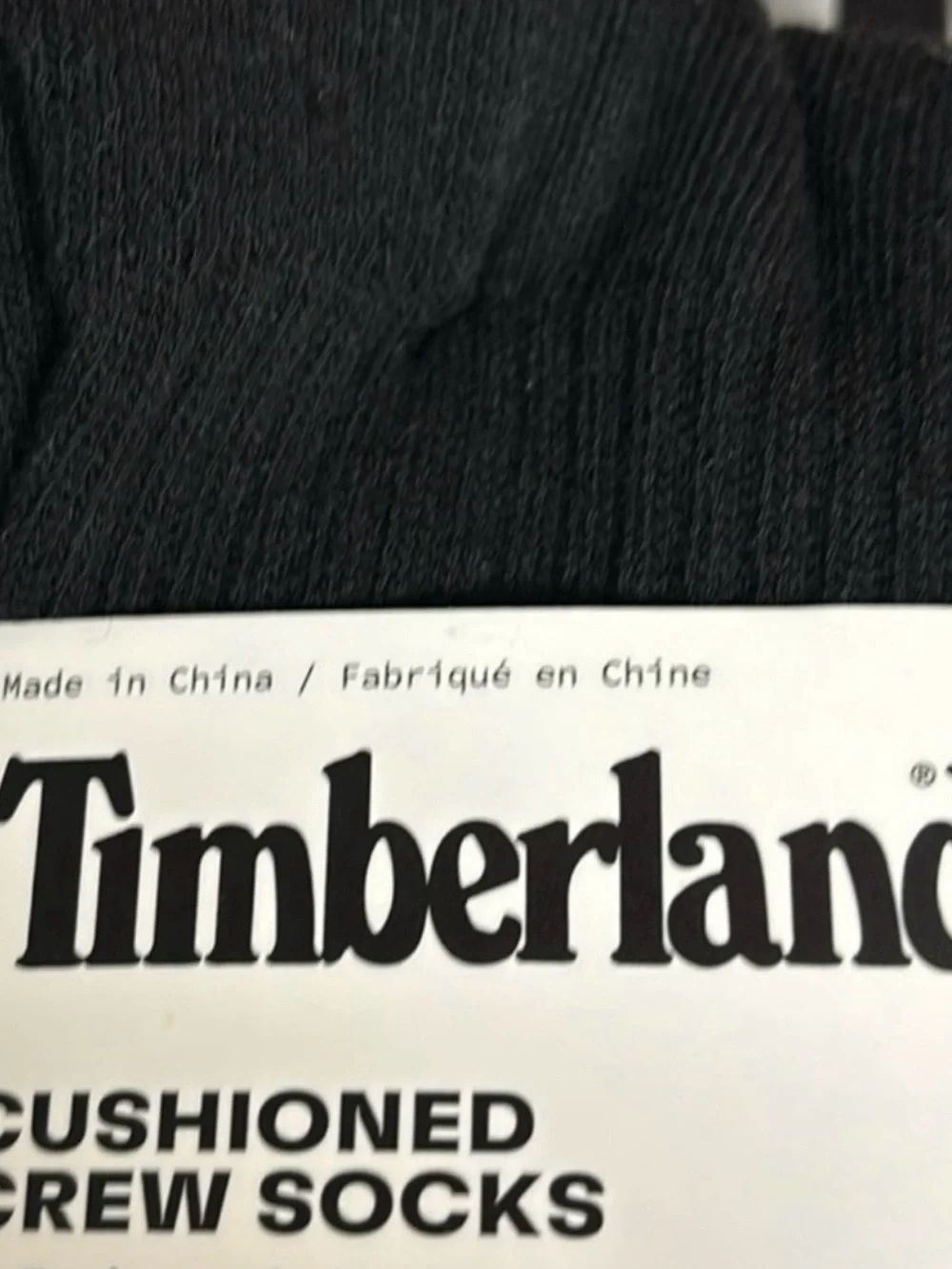 New Timberland Socks 6 Pair Men’s Black Cushioned Crew Casual Activewear Socks